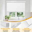 Cordless Blackout Roller Shades for Windows & Doors, Free-Stop Shades with Valance, UV Protection, Thermal Insulated Window Blinds for Home, Bedroom, Office, White, 41" W x 72" H
