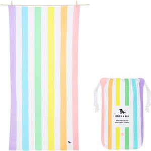 Dock & Bay Beach Towel - Quick Dry, Sand Free - Compact, Lightweight - 100% Recycled - Includes Bag - Summer - Unicorn Waves - Large (160x90cm, 63x35)