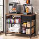 Homieasy 3D Printer Stand with Filament Storage, 39.4" x 23", Rustic Brown