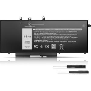 New 68Wh GJKNX Laptop Battery Replacement for Dell Latitude 5490 5480 5580 5590 5280 5288 5488 5591 5491 5495 E5480 E5580 E5490 E5590 Precision 15 3520 3530 Series Fits GD1JP DY9NT 5YHR4 451-BBZG 7.6V