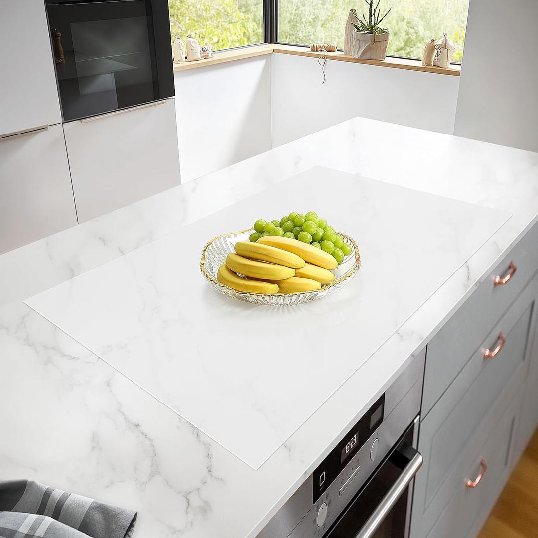 Mmmat Silicone Mats for Kitchen Counter, Heat Resistant Countertop Protector, Non-Slip Table Mat Desk Saver Pad, Non-Stick Reusable Pastry Mat, Silicone Placemat, Craft Mat - 25'' X 17", White