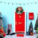 20 Pcs Christmas Elf Fairy Doors Decorations Enchanted Elf Doors Tiny Outdoor Xmas Decor Wooden Tiny Miniature for Girls Xmas Accessories Fairy Tale(Red)(Red)