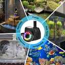 BUYGOO 10Watt 160 GPH Submersible Fountain Pump wiht LED Light Ultra Quiet Small Fountain Water Pump Outdoor for Water Feature, Outdoor Pond, Aquarium fish tanks, Home Dcor Fountain