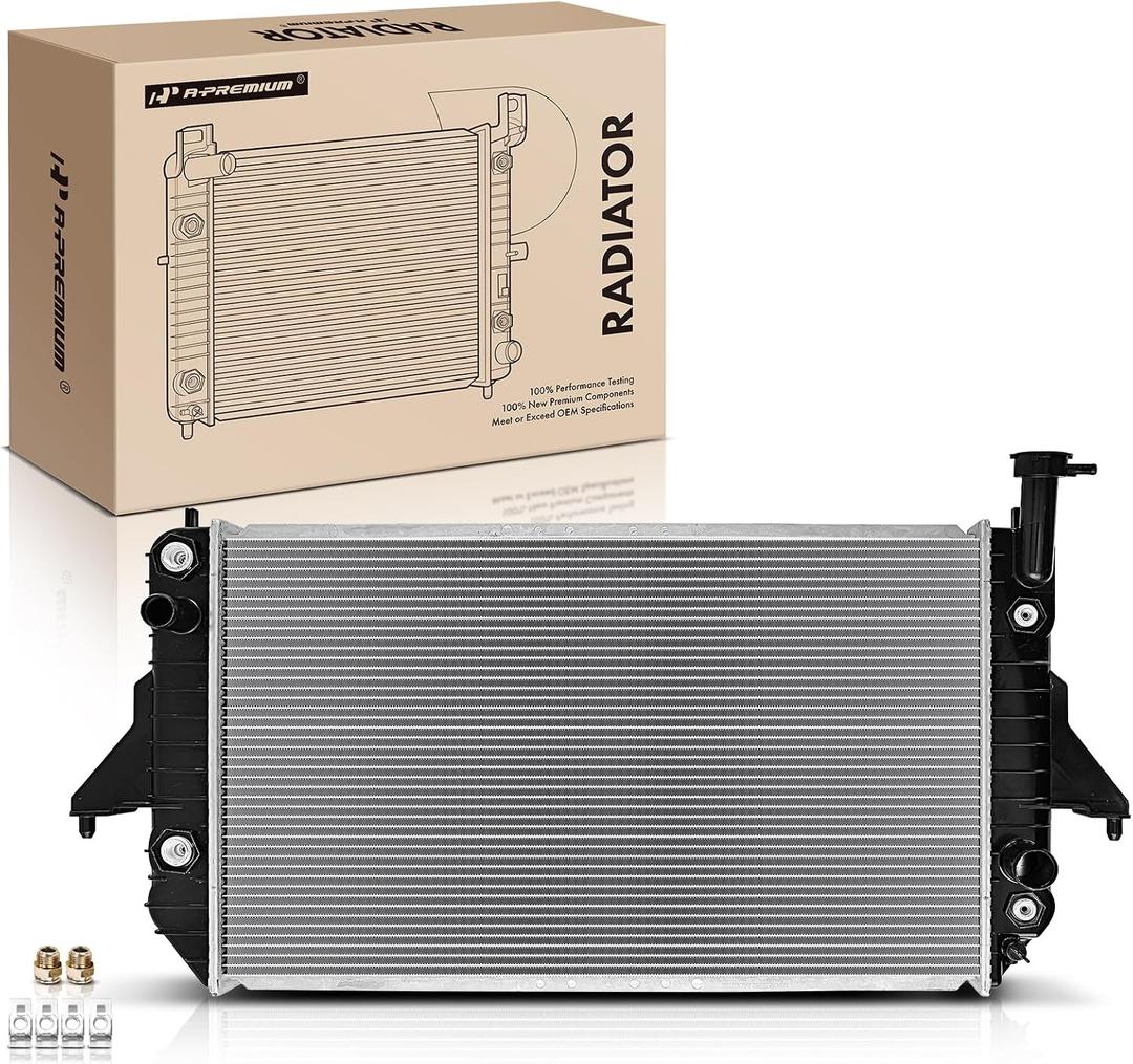 A-Premium Engine Coolant Radiator with Transmission Oil Cooler Compatible with Chevrolet Astro & GMC Safari 1996-2005 4.3L, Automatic Transmission, Replace# 15180873, 52472906