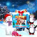 Kalolary Christmas Inflatable Outdoor Decorations, Polar Bear and Penguin Blow Up Yard Decoration Funny Photo Props with Lights for Yard Garden Lawn Indoor Outdoor Decor (White, Black, Orange)