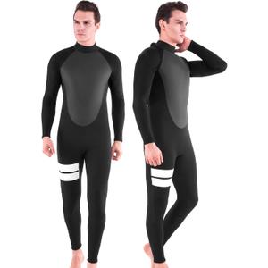 Full Wetsuit Mens Womens 4/3mm Neoprene Diving Scuba Triathlon Wet Suits Cold Water Keep Warm Back Zipper Long Sleeve Thermal Swimsuit