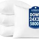 MIULEE 24x24 Down Alternative Pillow Inserts,Pack of 4 Euro Throw Pillows 24 x 24 Inch Body Bed Sleeping Ultra Soft Fluffy Form for Sofa Couch Bed