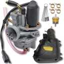 Electric Choke Carburetor Fit for Polaris Scrambler 90 2001-2003/ Polaris Predator 90 2004-2007/Polaris Sportsman 90 2001-2006 90cc ATV with Air Filter Box