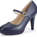 IDIFU IN4 Mary Jane Shoes Platform Closed Toe Heels High Stiletto Round Toe Women's Pumps Comfortable Dress Shoes for Women Wedding Prom Office Bridal Formal Bridesmaid Trendy Pumps Shoes 8
