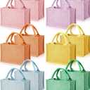 12 Pcs Burlap Tote Bag Mini Jute Reusable Bag with Handles Small Blank Canvas Gift Waterproof for Wedding Beach DIY