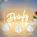 Drinks Neon Sign, Drinks Signs USB LED Desk Lightbox with ON/OFF Switch, Light Up Sign for Table Decor, Home Bar, Kitchen, Club, Pub, Restaurant Wall Decor & Bar Cart Accessories (Warm White)