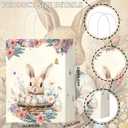 W WINTMING 16PCS Easter Gift Bags Easter Treat Bag Paper Bags Retro Egg Bunny Goodie Bag with Handles Party Favors Wrapping Supplies