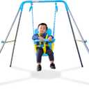 Sportspower FNS-004 My 1st Toddler Swing - Heavy-Duty Baby Indoor/Outdoor Swing Set with Safety Harness, Puppy Version, 58" L x 58" W x 47" H