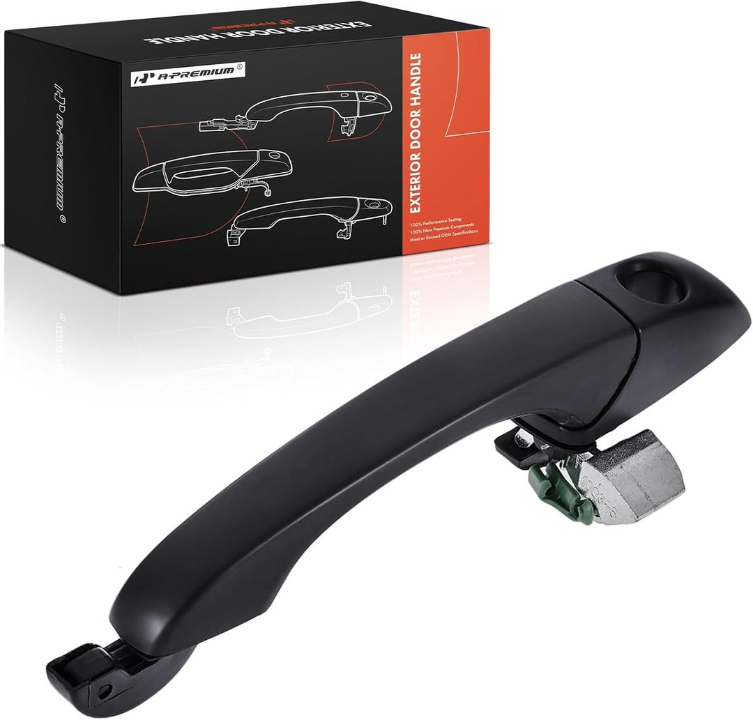 A-Premium Front Right Passenger Side Exterior Door Handle with Keyhole Compatible with Jeep Compass 2007-2017, Patriot 2007-2017 & Dodge Caliber 2008-2012, Smooth Black, Replace# XU80AXRAEWKH