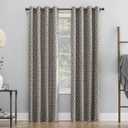 Sun Zero Verve Twill Mosaic Thermal Extreme Total Blackout Grommet Curtain Panel, 52" x 95", Cocoa Brown/Cream