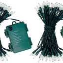 Battery Operated String Lights - 50 LED Waterproof Outdoor or Indoor Battery Powered Christmas Lights 18ft - 8 Modes Clear Mini Lights for Tree, Wedding, Party, Warm White (2)