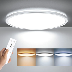 BLNAN LED Flush Mount Ceiling Light with Remote Control, 15.4 Inch 36W 3000K-6500K Dimmable Ultra Thin Low Profile Wired Ceiling Lamp with Night Light for Living Room Bedroom Kitchen