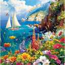 300 Pieces Puzzles for AdultsColorful Garden By The Ocean Puzzle for Adults Children ElderlyRecycled Paper Puzzle 300 PiecesGlossy, Sturdy Pieces Challenging Family Game Great Gift Idea (20.5x15in)