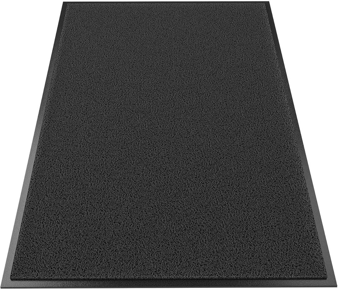 Front Door Mat Outside Entrance, 72" x 48" Doormat Outdoor Indoor Entrance, Non Slip Indoor Mats for Entryway, Heavy Duty Waterproof Low Profile Welcome Mat for Entry, Patio, High Traffic Areas (Black Mesh)
