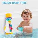 Baby Bath Toys, Toddlers Waterfall Bathtub Toys with Suction Cups, Penguin Kids Bath Toys with Rotatable Waterwheel, Birthday Gift for Boys Girls