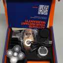 Freebird FlexSeries Electric Head & Body Hair Shaver - Mens Cordless Rechargeable Wet/Dry Skull Bald Head Back & Groin Waterproof Razor with Rotary Blades, Clippers, Nose Trimmer, Brush, Massager