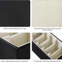 2 Packs Leathers Belt Organizer for Closet and Drawer, Stackable 5 Grids Dresser Drawer Organizers, Belt Tie Holder for Men,Tie Box-Black