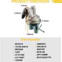 Mechanical Fuel Pump M70319 15100-83010 1387 MF0038 Fits Suzuki Samurai 1.3L 81Cid I4 for 1988 1989 1986 1987 Suzuki Samurai Fuel Pump SP1100MP B0070P