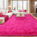 Soft Shaggy for Bedrooms, Hot Pink Area Rug, Fluffy Rugs for Living Room, Cozy Fuzzy Carpet for Kids, Perfect Indoor Decor for Boys and Girls 4x6 Feet