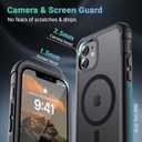 jaroco Magnetic for iPhone 12/12 Pro Case, [Compatible with MagSafe][Military Grade Drop Protection][Heavy Duty Protection][Non-Slip][Shockproof] 2-Layer Durable Bumper Phone Case 6.1''-Black
