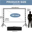100 Inch Outdoor Projector Screen with One-Piece Telescopic Stand, Wrinkle-Resistant 4K HD Movie Screen for Backyard, Camping and Indoor Home Theater (Fits Long Throw Projectors)
