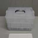 VTG Bead Organizer Box, 56 Pcs Small Plastic Containers with Lids and 3-Tier Stackable Storage Box, Clear Organizers for Jewelry Toys Craft Storage