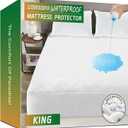 Lunsing Waterproof King Mattress Protector, Noiseless, Breathable, and Soft Cotton Terry King Size Mattress Pad Cover, 6-18 in Deep Pocket