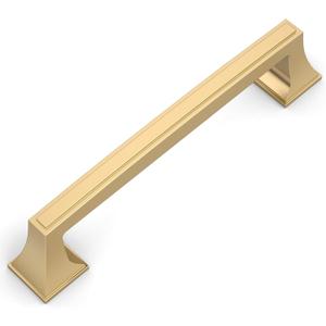 Amerdeco 10 Pack Champagne Bronze Cabinet Pulls 5Inch(128mm) Hole Center Cabinet Hardware Kitchen Cabinet Handles for Bathroom Drawer Pulls Dresser Pulls ZH0010