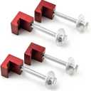 J Hook Crossover Tool Box Mounting Clamps for Pickup Truck Tool Box Mount Tie Downs (4 PCS, Red)