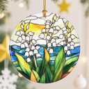 Birth Flower Christmas Ornament, Christmas Tree Ornaments, Keepsake Ornaments, Holiday Decor, Holiday or Xmas Gifts, Birthday Gifts, Flower Lovers Gift - Gift for People Born in May, Pack Of 2