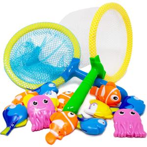 Boley Dive & Grab Fishing Game Set - 14 Pc Sinking Swimming Pool Toys for Kids - Water Games & Bath Toys for Toddlers (Multicolor)