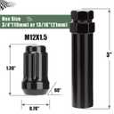 20pcs 12mmx1.5 Spline Lug Nuts for Camry Fusion Focus Civic CR-V, M12x1.5 Aftermarket Wheel Lugnuts Compatible with Toyota Honda Ford 5 Lug Rims, Alloy Steel Black Truck Nut with 1 Socket Key