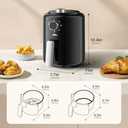 Bear Small Air Fryer 2.1 QT, Mini Airfryer Adjustable Time&Temp Control, Compact Size Space Saving for 1-2 People Quick Healthy Meals Snack in Minutes with Nonstick Basket