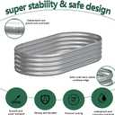 Galvanized Raised Garden Bed Outdoor, 4x1.5x1ft Metal Heavy Duty Planter Boxes for Gardening, Easy Assemble Bottomless Small Oval Plant Container Kit for Vegetable, Flower, Fruit, Silver