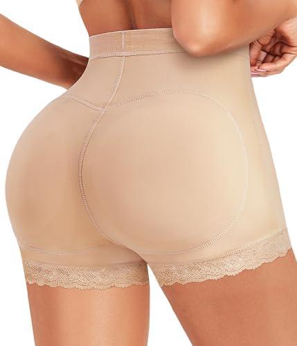 AOSBOEI Women Butt Lifter Panties Padded Shapewear Hip Enhancer Pads Shorts Seamless Underwear Tummy Control Boyshorts, Size S