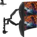 Dual Monitor Arm for 17-49 Inch Ultrawide Screens  Heavy Duty Monitor Arm Desk Mount  VESA Mount with Clamp and Grommet Base  Holds Up to 44 lbs. Each (Black)