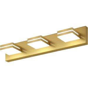 SineRise LED Modern Bathroom Vanity Light Fixtures, Modern Acrylic Bathroom Wall Lighting Fixtures Over Mirror, 3-Light, 24-Inch, Brass, 100%-0% White