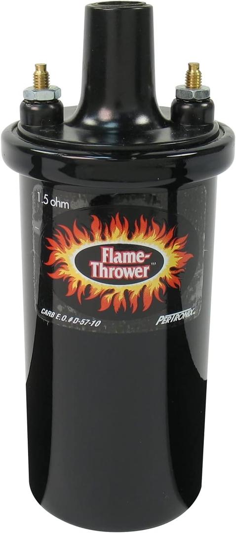 Pertronix 40011 Flame-Thrower Ignition Coil, 40,000 Volt 1.5 Ohm, 12 Volt, Black