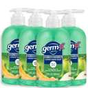 Germ-X Antibacterial Hand Soap, 12 Oz (Pack 4), Moisturizing Liquid Hand Wash for Kitchen or Bathroom, pH Balanced & Dermatologist Tested, Crisp Pear & Summer Melon Scent, Pump Bottle