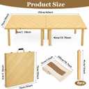 60" x 30" Low Picnic Table with Boho Table Runner Wooden Table with 8 Sturdy Legs Folding Picnic Table for 6 People Backyard Picnic Beach Garden Party Camping