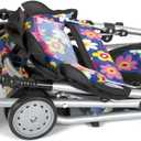 fash n kolor® - Doll Stroller My First Baby Doll Strollers Toy - Flower Design with Basket in The Bottom- (Flower Design)