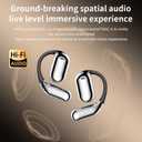 R'hllor Real-Time AI Translation Earbuds, Open-Ear Audifonos Traductores Ingls Espaol Two-Way Translator Headphones, Bluetooth Wireless Earhooks for Business, Travel, Learning, Meetings (Silver)