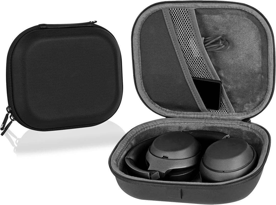 Linkidea Headphones Carrying Case Compatible with Sony WH-1000XM6, WH-1000XM4, WH1000XM3, WH-XB900N, MDR-1000X, Protective Hard Shell Travel Bag with Cable, Charger Storage (Black)