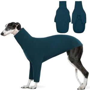 DENTRUN Italian Greyhounds Dog Sweater, Greyhounds Turtleneck Knit Sweatshirt Lightweight Clothes for Cold Weather, Warm Pajamas for Whippets, Winter Long Sleeve Dog Sweater Shirt for  Dog, L