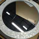 Tanmicoshomy Round Wall Mirror 24 Inch,Circle Mosaic Mirror with Natural Mother of Pearl and Wood Frame, Decorative Coastal Round Wall Mirror for Bathroom Bedroom Living Room Entryway (White)